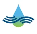 Logo con una goccia d’acqua sopra tre onde